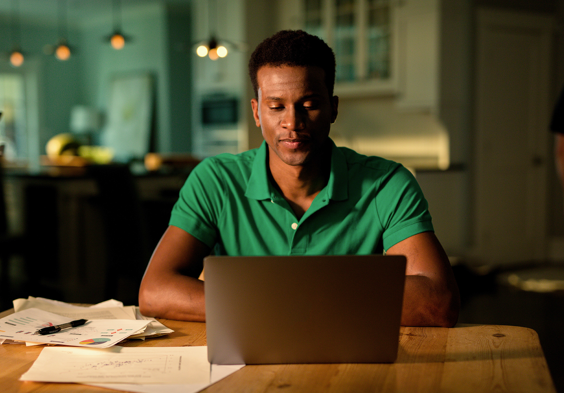 Student at computer