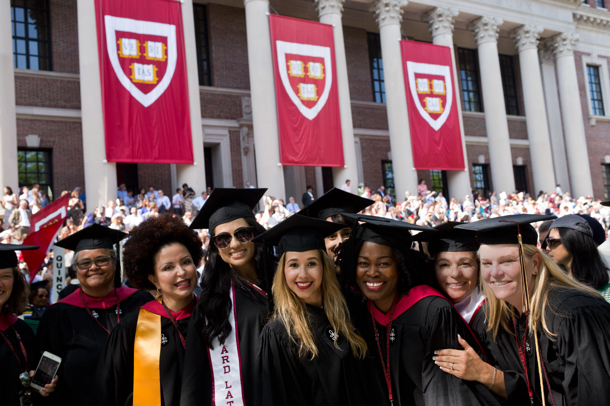 Students at a Harvard graduation ceremony.