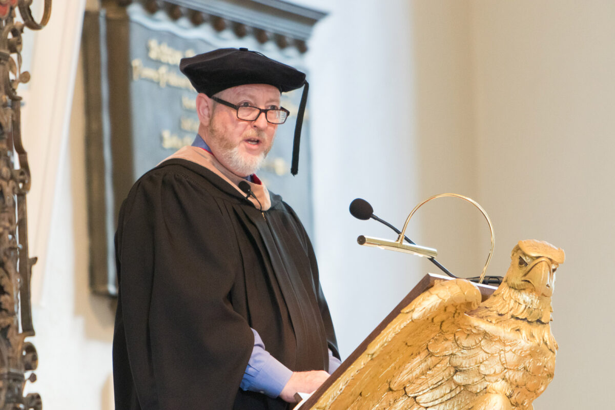 Dean Lambert addresses the first annual Harvard Extension School Convocation