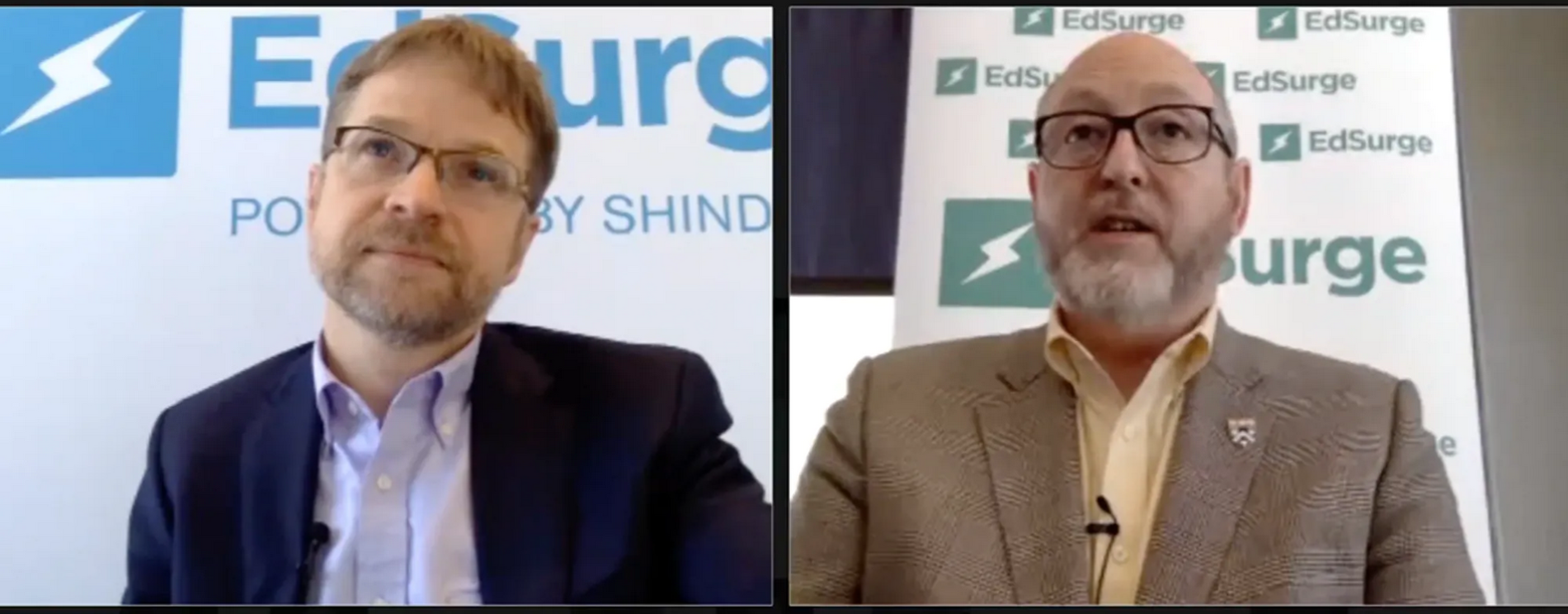 Hunt Lambert (right) during an EdSurge Live episode.