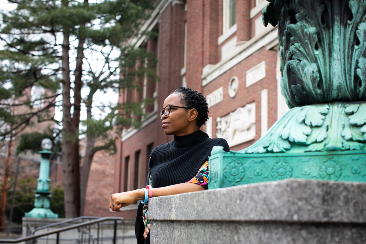 Picture of Onege Maroadi outside Harvard