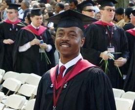 Theodore Johnson at his commencement for Harvard Extension School.