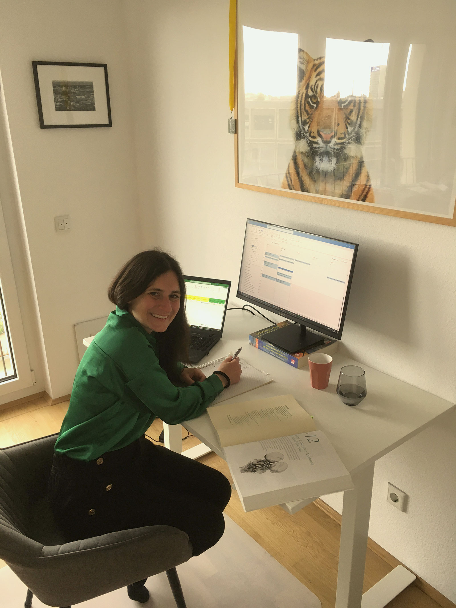 Elena Stemler at her desk.