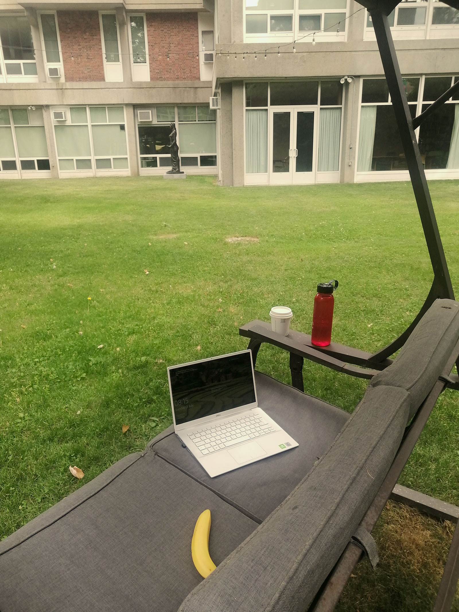 Laptop outside.