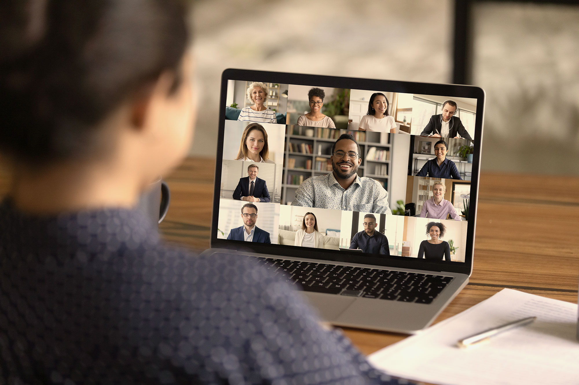 Student in Zoom meeting.