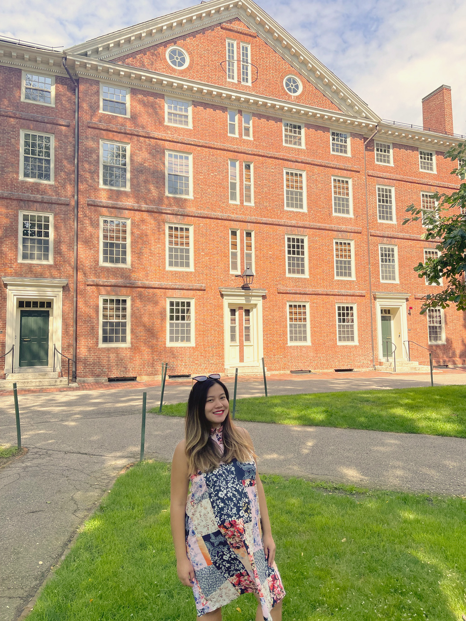 Elisha Pamorada in Harvard Yard.