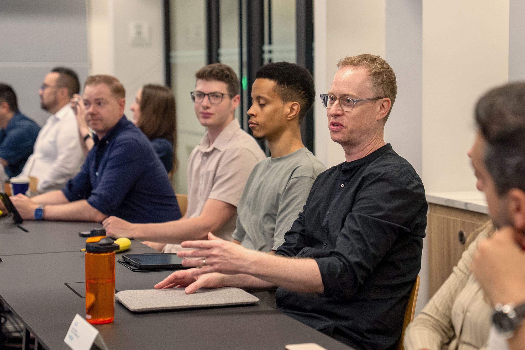A Harvard Extension School instructor speaks during a lecture.