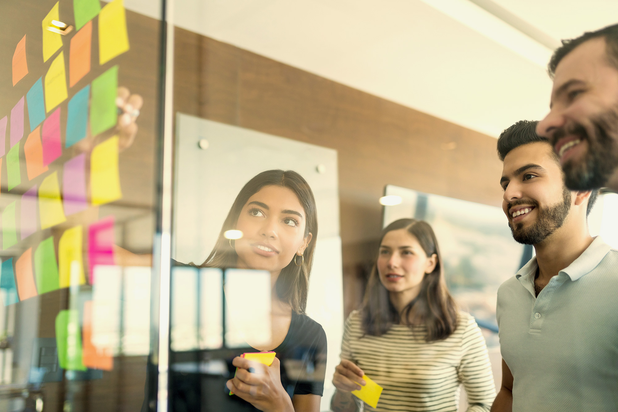 Team planning together.