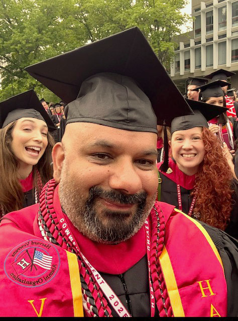 Harvard Extension School student Joslin Joseph at Harvard graduation.