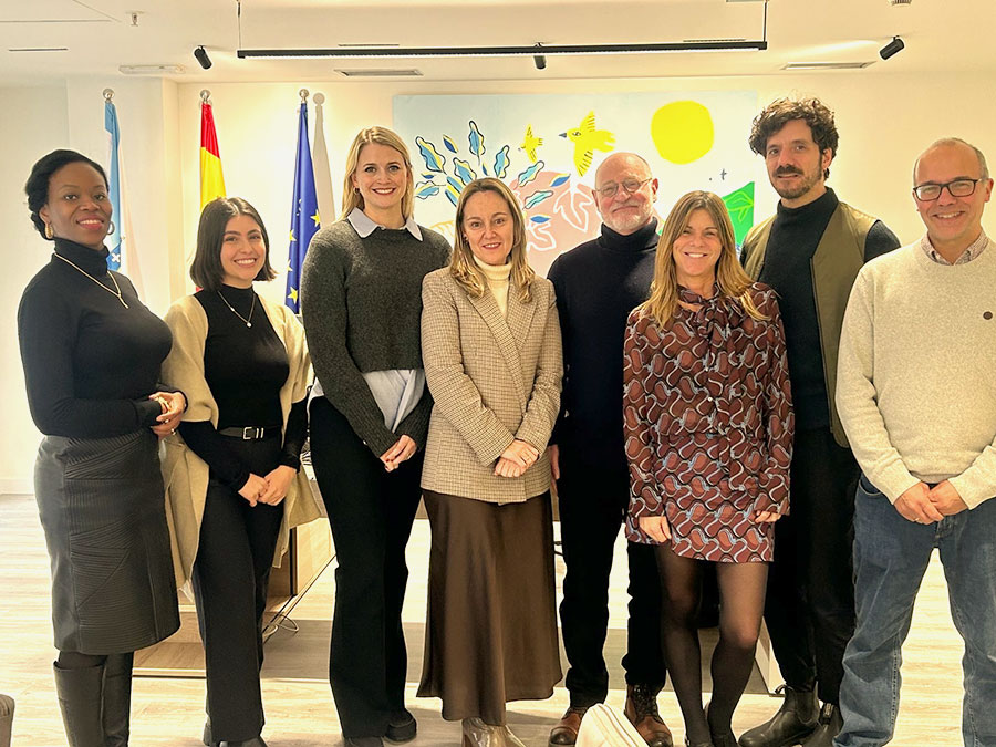 Becca and classmates during a global sustainability consulting course in Spain.